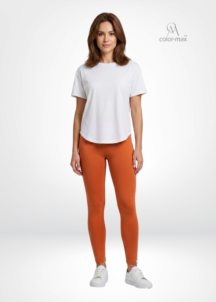 LIGHT RUST - Premium Cotton Lycra Ankle Leggings